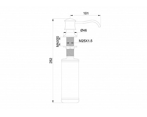 Купить Дозатор мыла WONZON & WOGHAND, Хром (WW-88SD03-CR) в магазине сантехники Santeh-Crystal.ru