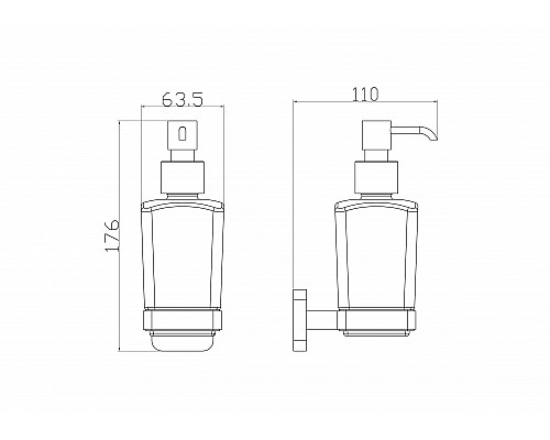 Приобрести Дозатор мыла WONZON & WOGHAND, Хром (WW-6633) в магазине сантехники Santeh-Crystal.ru