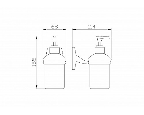 Приобрести Дозатор мыла WONZON & WOGHAND, Хром (WW-1401) в магазине сантехники Santeh-Crystal.ru