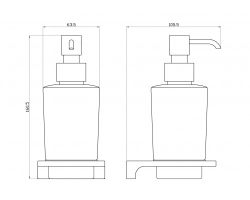 Купить Дозатор мыла WONZON & WOGHAND, Черный (WW-9133-BL) в магазине сантехники Santeh-Crystal.ru