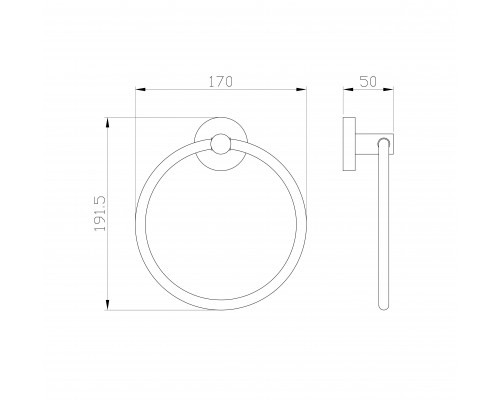 Купить Кольцо для полотенец WONZON & WOGHAND, Хром (WW-8113) в магазине сантехники Santeh-Crystal.ru