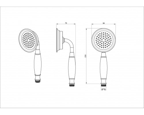 Приобрести Лейка для душа WONZON & WOGHAND, Брашированное золото (WW-88SC07-BG) в магазине сантехники Santeh-Crystal.ru