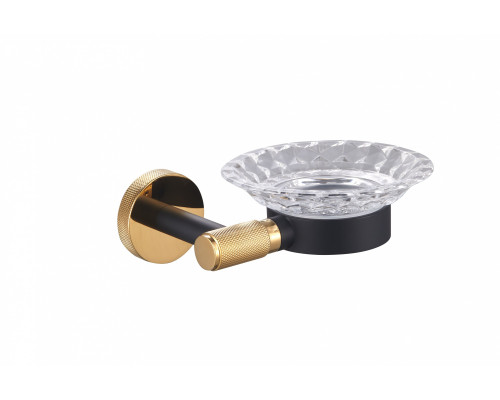 Купить Мыльница с держателем WONZON & WOGHAND, Черный/Золото (WW-9222) в магазине сантехники Santeh-Crystal.ru