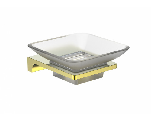 Заказать Мыльница с держателем WONZON & WOGHAND, Глянцевое золото (WW-9122-LG) в магазине сантехники Santeh-Crystal.ru