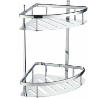 Полка для ванной 2-х ярусная угловая WONZON & WOGHAND, Хром (WW-4142)