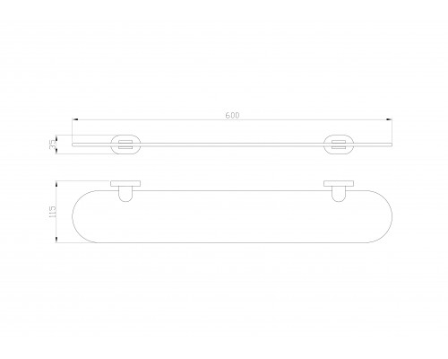 Приобрести Стеклянная полка для ванной WONZON & WOGHAND, Глянцевое золото (WW-8427-LG) в магазине сантехники Santeh-Crystal.ru