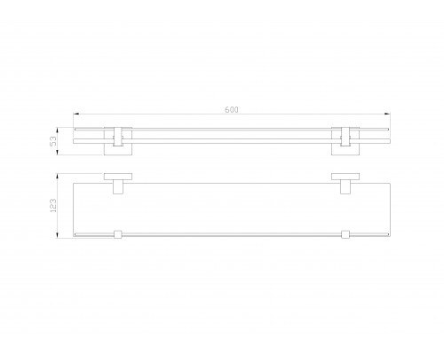 Приобрести Стеклянная полка для ванной WONZON & WOGHAND, Брашированный никель (WW-8927-BN) в магазине сантехники Santeh-Crystal.ru