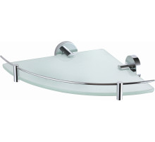 Стеклянная полка для ванной угловая WONZON & WOGHAND, Хром (WW-8117)