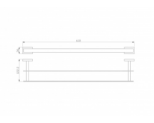 Купить Полотенцедержатель двойной WONZON & WOGHAND, Хром (WW-9711-60CM) в магазине сантехники Santeh-Crystal.ru