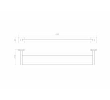 Полотенцедержатель двойной WONZON & WOGHAND, Хром (WW-6611)