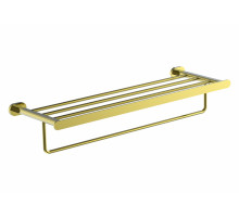 Полотенцедержатель с полкой WONZON & WOGHAND, Глянцевое золото (WW-8481-LG)