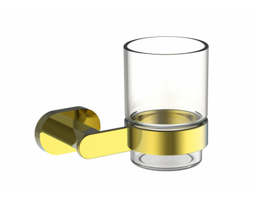 Заказать Стакан для зубных щеток с держателем WONZON & WOGHAND, Глянцевое золото (WW-8421-LG) в магазине сантехники Santeh-Crystal.ru