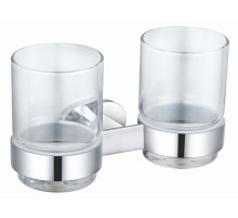 Два стакана для зубных щеток с держателем WONZON & WOGHAND, Хром (WW-8428)