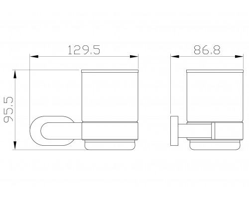 Заказать Стакан для зубных щеток с держателем WONZON & WOGHAND, Глянцевое золото (WW-8421-LG) в магазине сантехники Santeh-Crystal.ru