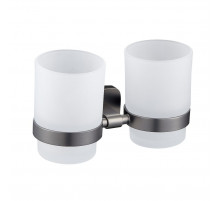 Два стакана для зубных щеток с держателем WONZON & WOGHAND, Темный графит (WW-9328-GM)