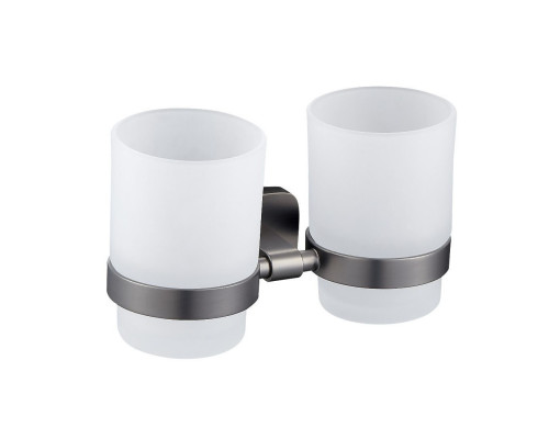 Два стакана для зубных щеток с держателем WONZON & WOGHAND, Темный графит (WW-9328-GM)