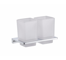 Два стакана для зубных щеток с держателем WONZON & WOGHAND, Хром (WW-9128)