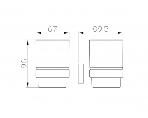 Стакан для зубных щеток с держателем WONZON & WOGHAND GRAFFITY, Темный графит (WW-9321-BGM)
