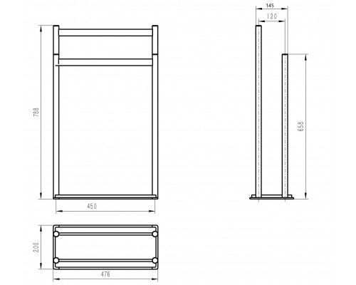 Стойка для полотенец WONZON & WOGHAND, Брашированное золото (WW-V4901-BG)
