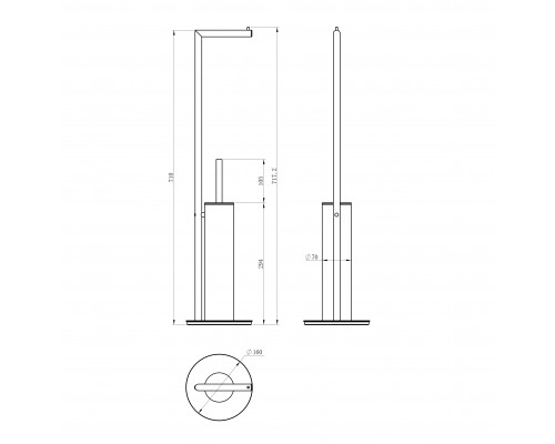 Туалетный ершик в комплекте с держателем туалетной бумаги WONZON & WOGHAND, Хром (WW-V4602-CR)