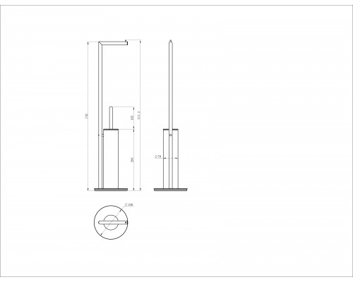 Заказать Туалетный ершик в комплекте с держателем туалетной бумаги WONZON & WOGHAND, Брашированный никель (WW-V4602-BR) в магазине сантехники Santeh-Crystal.ru