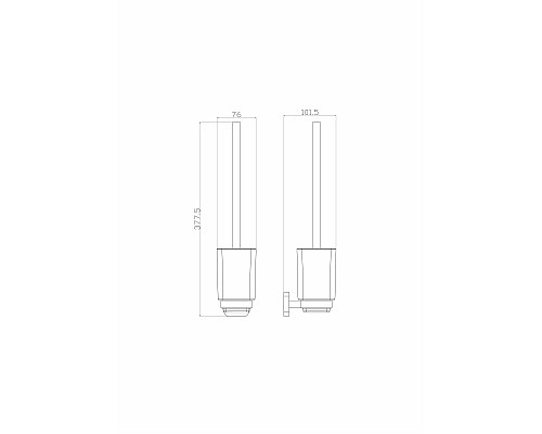 Купить Туалетный ершик в комплекте WONZON & WOGHAND, Хром (WW-6629) в магазине сантехники Santeh-Crystal.ru