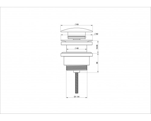 Купить Донный клапан для раковины WONZON & WOGHAND, Темный графит (WW-88SS07-BGM) в магазине сантехники Santeh-Crystal.ru