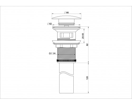 Заказать Донный клапан для раковины с переливом WONZON & WOGHAND, Хром (WW-88SS03-CR) в магазине сантехники Santeh-Crystal.ru