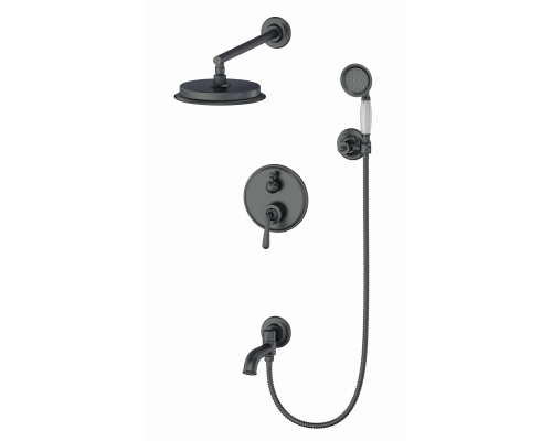 Душевая система встраиваемая Wonzon & Woghand, Темный графит (WW-88939008-BGM)