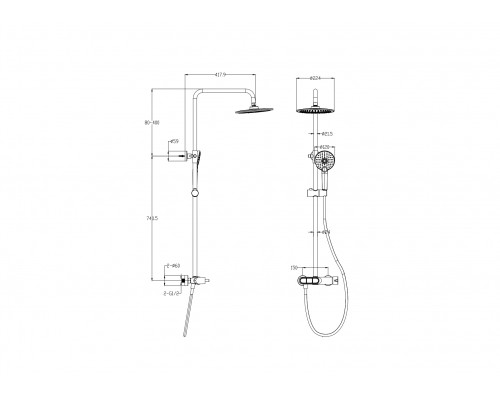 Душевая система WONZON & WOGHAND, Темный графит (WW-A30653-BG)