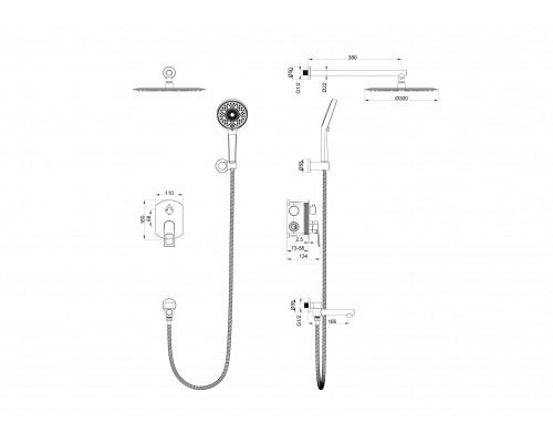 Приобрести Душевая система встраиваемая WONZON & WOGHAND, Хром (WW-88939010-CR) в магазине сантехники Santeh-Crystal.ru