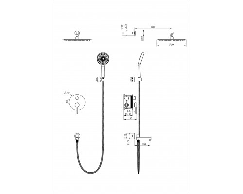 Заказать Душевая система встраиваемая WONZON & WOGHAND, Хром (WW-88939017-CR) в магазине сантехники Santeh-Crystal.ru