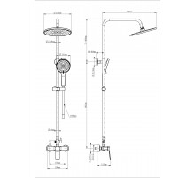 Душевая система WONZON & WOGHAND, Черный матовый (WW-B3200-MB)