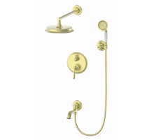 Душевая система встраиваемая Wonzon & Woghand, Брашированное золото (WW-88939008-BG)