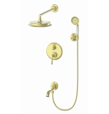 Душевая система встраиваемая Wonzon & Woghand, Брашированное золото (WW-88939008-BG)