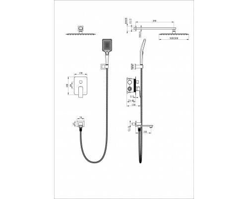 Заказать Душевая система встраиваемая WONZON & WOGHAND, Хром (WW-88939011-CR) в магазине сантехники Santeh-Crystal.ru