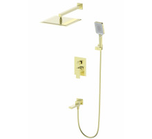 Душевая система встраиваемая WONZON & WOGHAND CUBE, Брашированное золото (WW-88939016- BG)