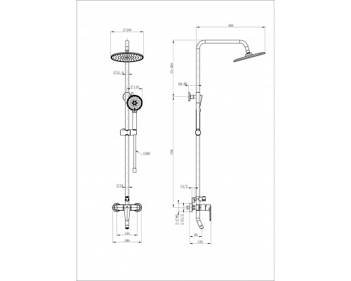 Приобрести Душевая система WONZON & WOGHAND, Хром (WW-B2168-A-CR) в магазине сантехники Santeh-Crystal.ru