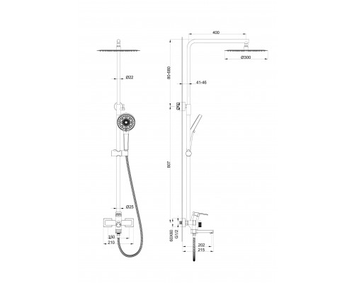 Купить Душевая система WONZON & WOGHAND, Хром (WW-88739010-CR) в магазине сантехники Santeh-Crystal.ru
