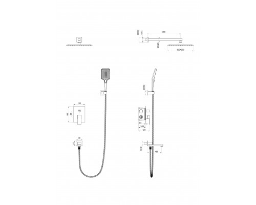 Заказать Душевая система встраиваемая WONZON & WOGHAND, Хром (WW-88939016-CR) в магазине сантехники Santeh-Crystal.ru