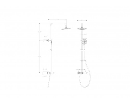 Купить Душевая система WONZON & WOGHAND, Хром (WW-A30653-CR) в магазине сантехники Santeh-Crystal.ru