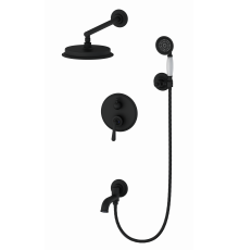 Душевая система встраиваемая Wonzon & Woghand, Черный матовый (WW-88939008-MB)