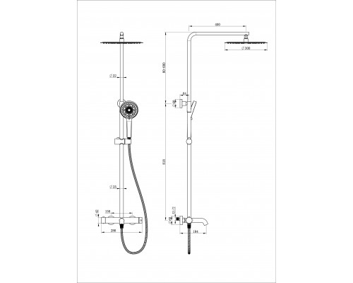 Заказать Душевая система WONZON & WOGHAND, Темный графит (WW-88739017-BGM) в магазине сантехники Santeh-Crystal.ru