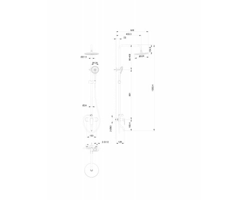 Приобрести Душевая система WONZON & WOGHAND, Хром (WW-AE3354-CR) в магазине сантехники Santeh-Crystal.ru