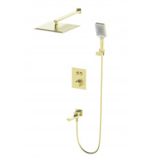 Душевая система с термостатом встраиваемая WONZON & WOGHAND, Брашированное золото (WW-88929003-BG)