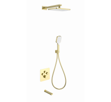 Душевая система с термостатом встраиваемая WONZON & WOGHAND, Брашированное золото (WW-B4005-BG)
