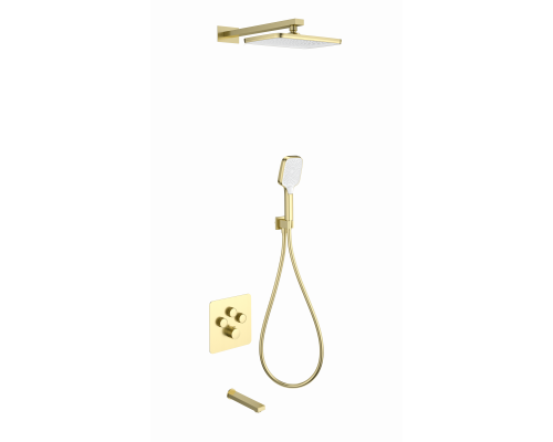 Душевая система с термостатом встраиваемая WONZON & WOGHAND, Брашированное золото (WW-B4005-BG)