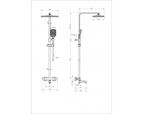 Заказать Душевая система с термостатом WONZON & WOGHAND, Хром (WW-B3026-T1-CR) в магазине сантехники Santeh-Crystal.ru