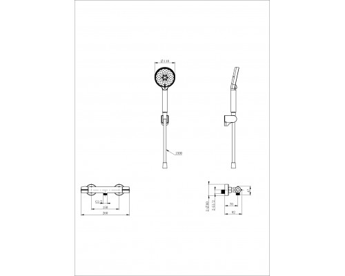 Смеситель для душа с термостатом WONZON & WOGHAND, Брашированное золото (WW-B2063-A-BG)