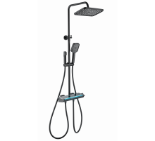 Душевая система с термостатом WONZON & WOGHAND, Черный матовый (WW-B4174-MB)